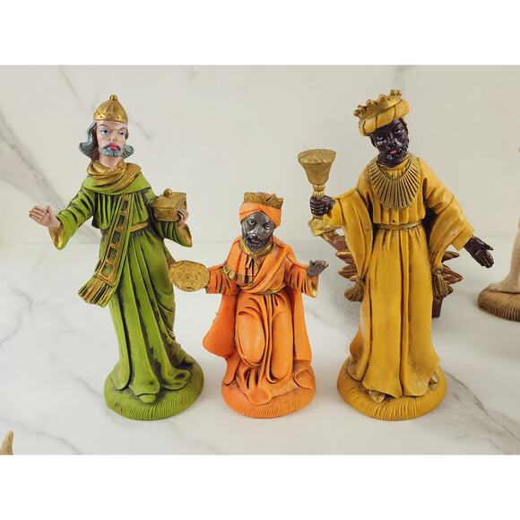 Nativity Joseph Mary Jesus Three Kings Shepherd Animal Angel Made in Italy x14 - Picture 9 of 16